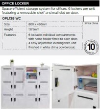 Office Locker Range And Specifications